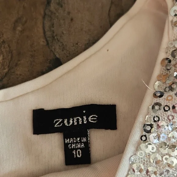 Girls Zunie Christmas/holiday/new Years Dress Size 10 - Picture 3 of 7